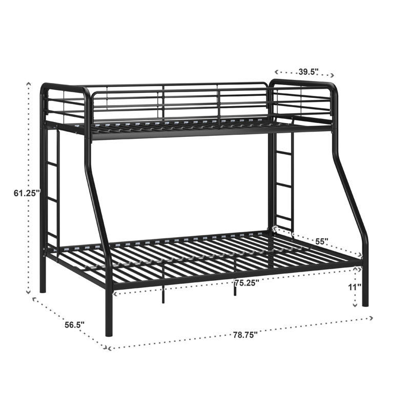 Mack & Milo™ Inko Twin Over Full Metal Standard Bunk Bed by Mack & Milo™ & Reviews Wayfair